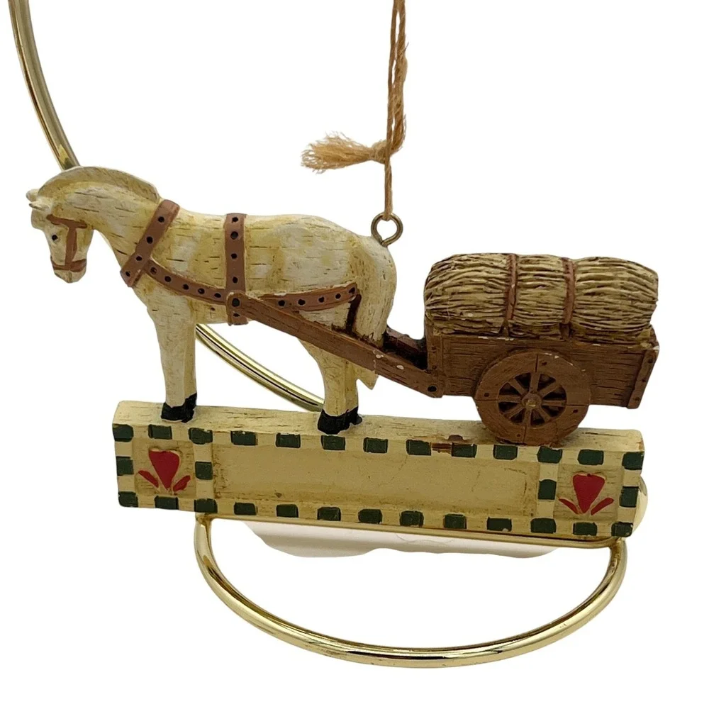 Kurt Adler Western Horse Ornaments Lot of 7 Cowboy Cowgirl Pony Resin 2000s Tags